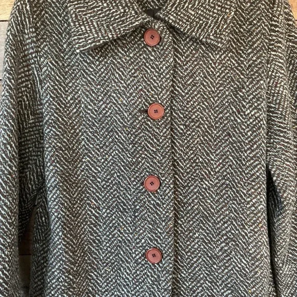 Vintage Ansich Women's 8-10? Brown Tweed Coat Korea Old Money Classic Preppy Y2K - Picture 3 of 10